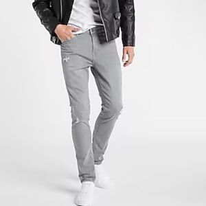 EXPRESS NWT Skinny Ripped Gray Hyper Stretch Jeans W38 L36 Excellent condition